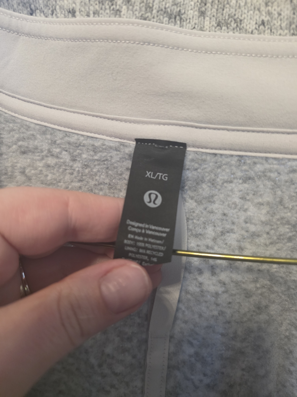 lululemon athletica Heather Gray Zip-Up Sweater
